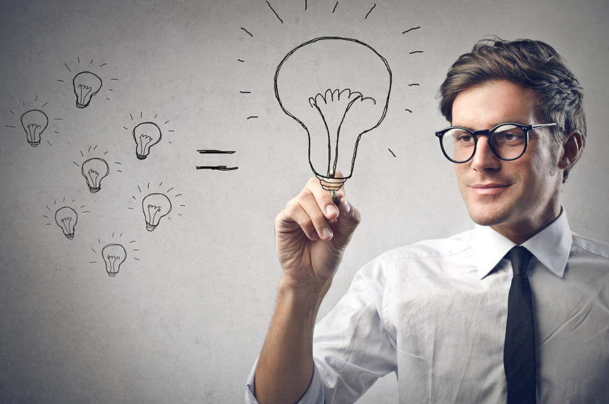 businessman drawing up some ideas